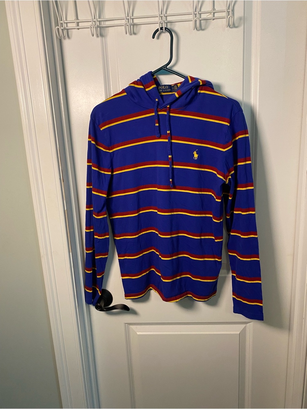 Polo by Ralph Lauren Royal Blue Hooded Stripe Sweater